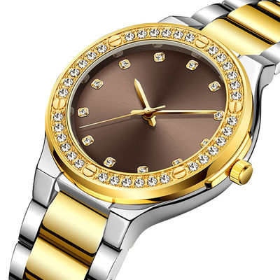 ROHSの本物のダイヤモンドの水晶腕時計、女性のためのHardlexのダイヤモンドのブレスレットの腕時計